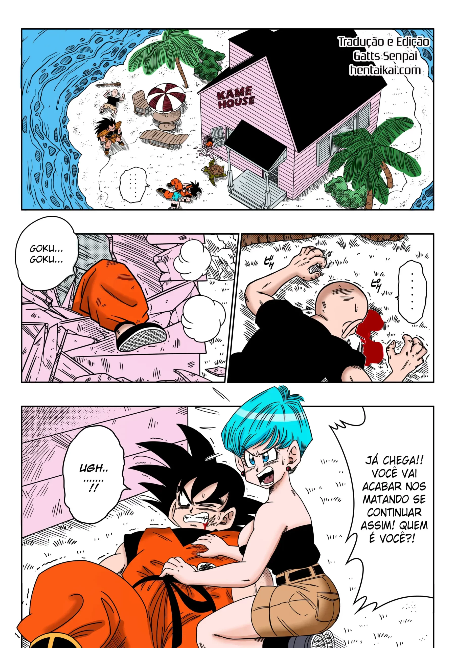 Goku transando com a bulma